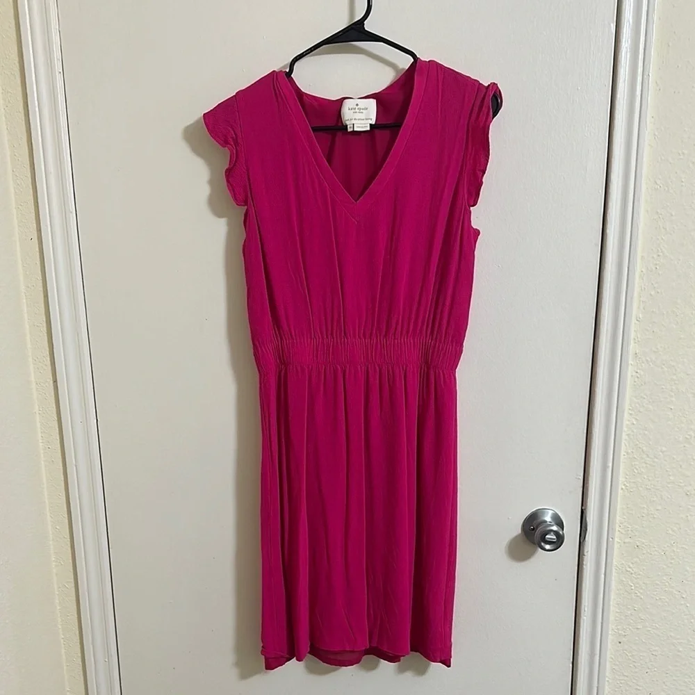 Kate Spade Ruffle Hot Pink Dress Size 10‎